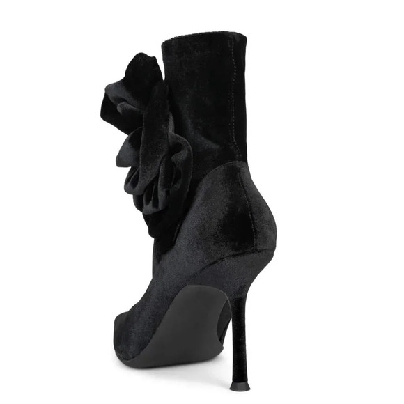 Jeffrey Campbell FLORETTE Black Velve Stiletto Boo. Sz: 8.5 - Picture 3 of 9